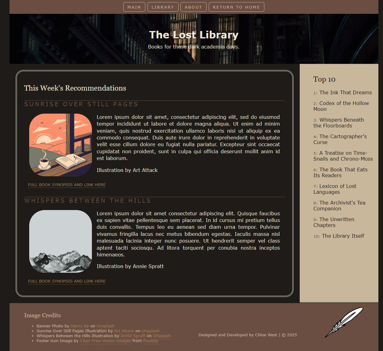 Fullpage screenshot of The Lost Library