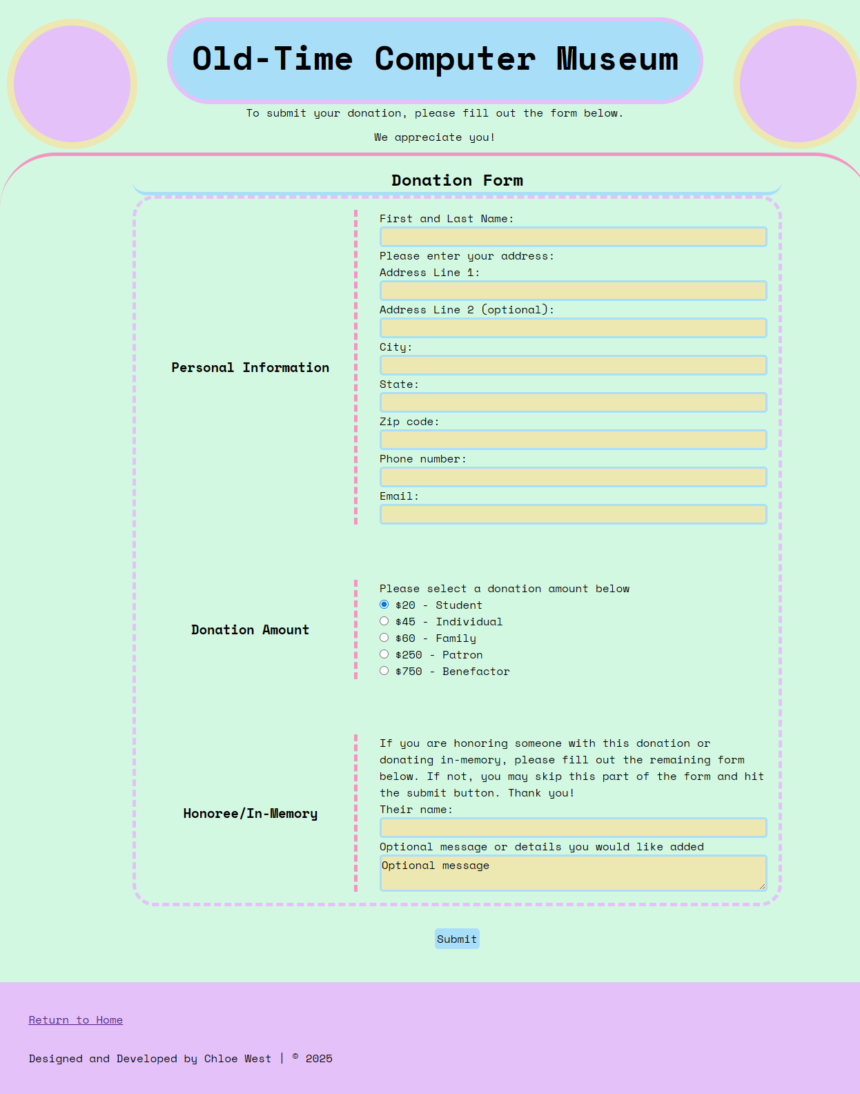 Fullpage screenshot of Old-Time Computer Museum